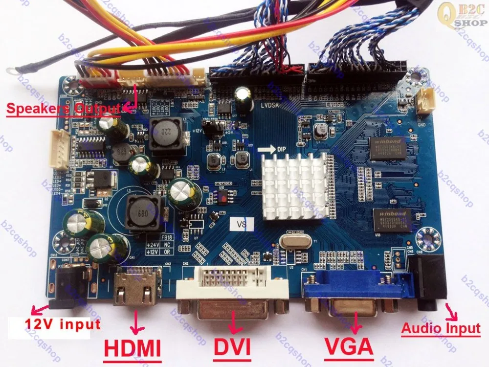 HDMI + DVI VGA ЖК контроллер плата монитора комплект инвертора для 2560X1440 LM270WQ1 (SL) (C2) SLC2