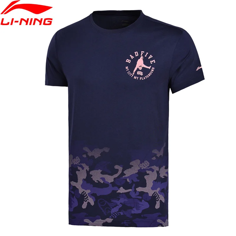 Li Ning BAD FIVE Мужская баскетбольная футболка из Джерси 62% хлопок 38% модал Удобная