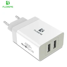 FLOVEME 2 Ports USB Charger 5V 3.4A Portable Travel Chargers Mobile Phone USB Charger for iPhone Laptop iPad Tablet Accessories
