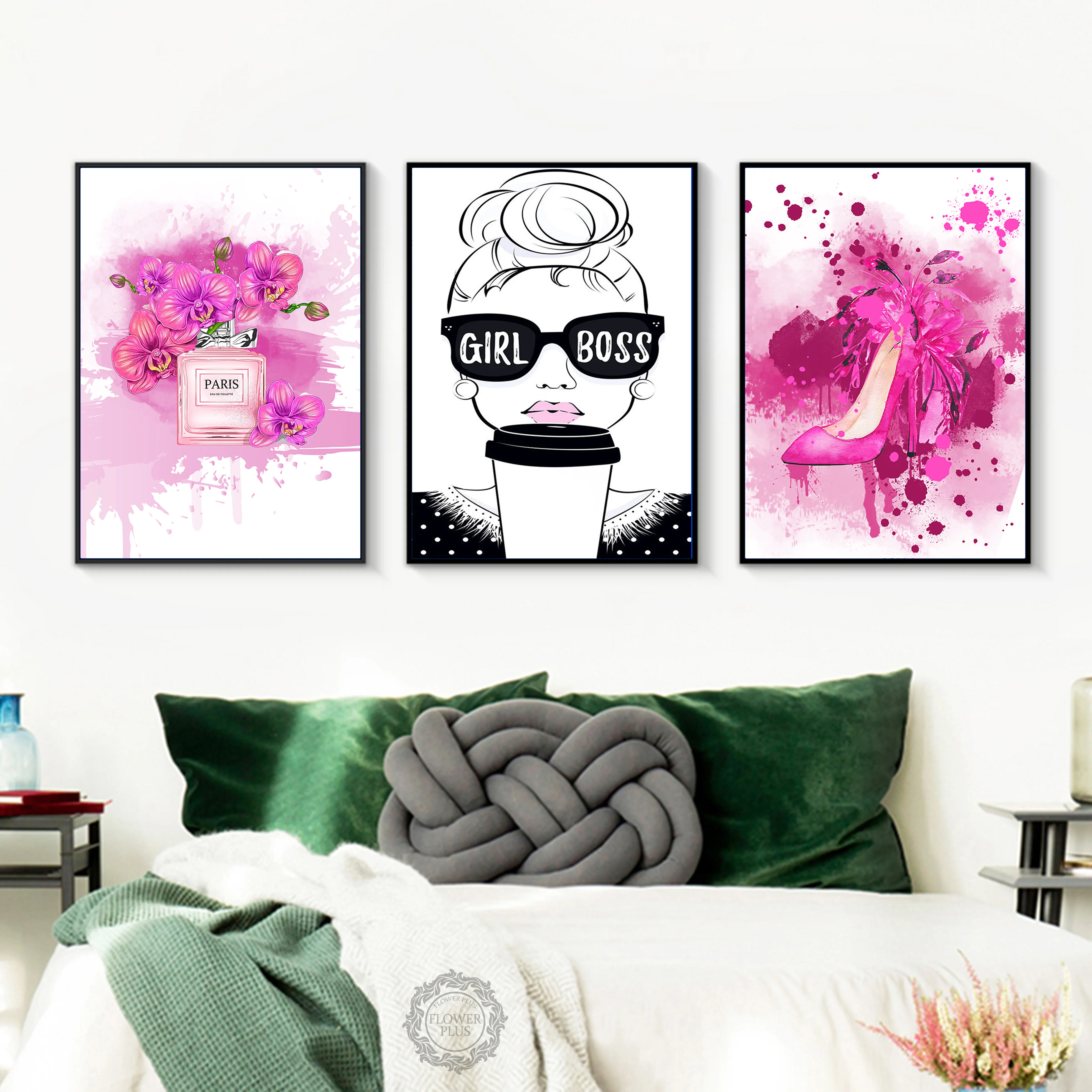 

Perfume Peony Flower Shoes Wall Art Canvas Painting Nordic Posters And Prints Watercolor Wall Pictures For Living Room Wall Deco