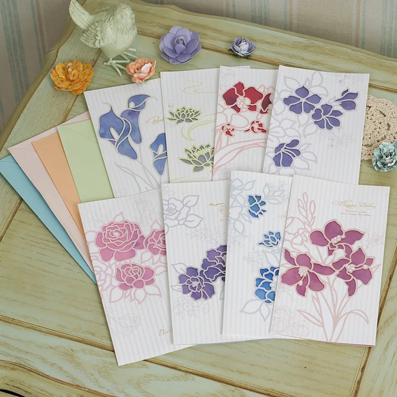 

Elegant laser cut flower gift happy birthday greeting cards,birthday wishes cards for sale
