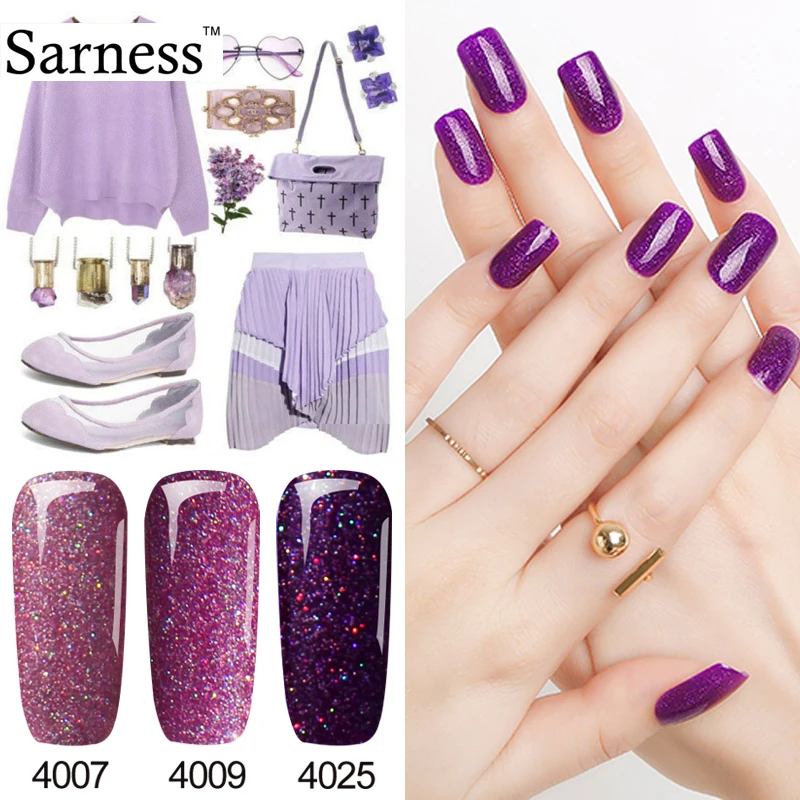 

Sarness Nail Art Decorations Neon Gel Polish Semi-Permanent UV Gel Nail Polish Stickers Manicure Set Color Top Lucky Gel Lacquer