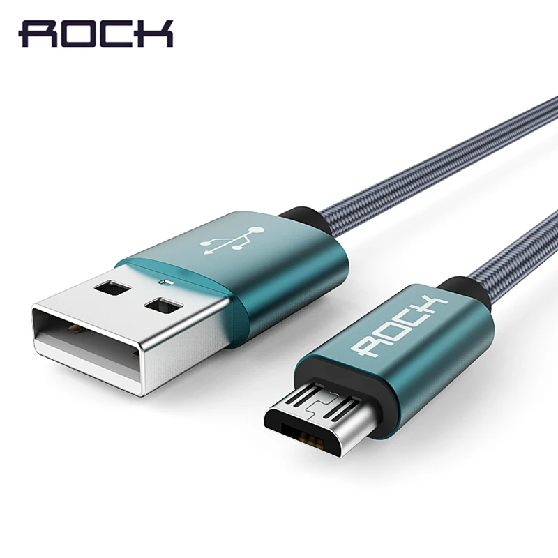 Металлический нейлоновый кабель Micro USB ROCK для зарядки данных из сплава устройств