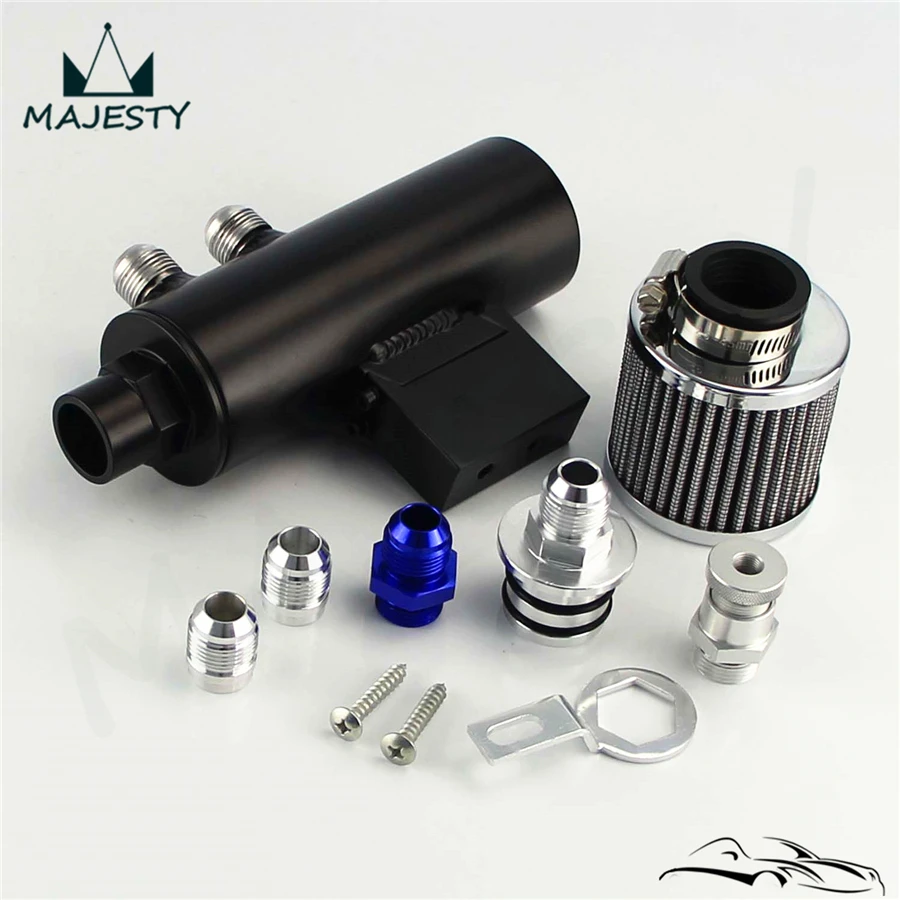 For H*onda A*cura VTEC Oil Catch Can Reservoir Breather Filter Hose Fittings Kit