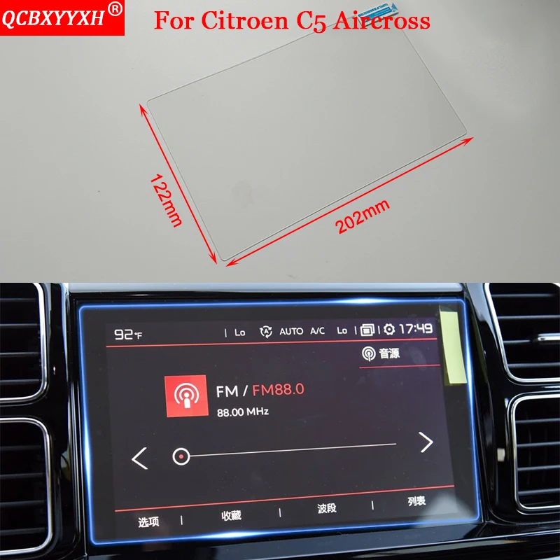

QCBXYYXH Car-styling Car Stickers GPS Navigation Screen Glass Auto Protective Film Control of LCD Screen For Citroen C5 Aircross