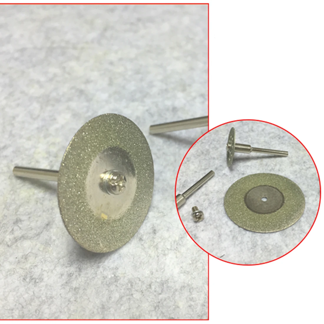 Mini Diamond Saw Blade Silver Cutting Disc Cut-off Hold Wheel Set For Dremel Rotary Tool Cutting / Grinding / Engraving Tools