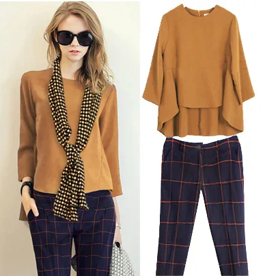 Scarf! New Autumn Spring Women's Pants Suits Loose Design