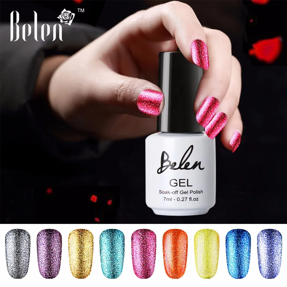  Belen 7ml Platinum UV Gel Shining Nail Gel Polish Long Lasting UV Fingernail Gel Soak-off LED UV Co