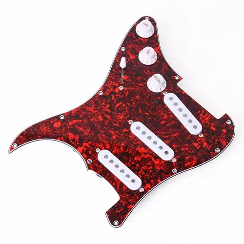 

Wholesale 5X Electric Guitar Pickguard Loaded Prewired Pickups 11 Hole 3 Single-coil Red