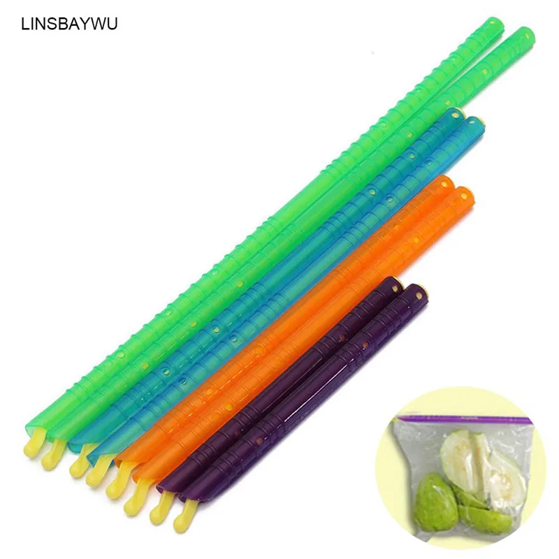

8Pcs/Set LINSBAYWU 4 Sizes Seal Stick Storage Chip Bag Fresh Food Snack Clip Grip Coffee For Kitchen Tools Food Close Clip Seal