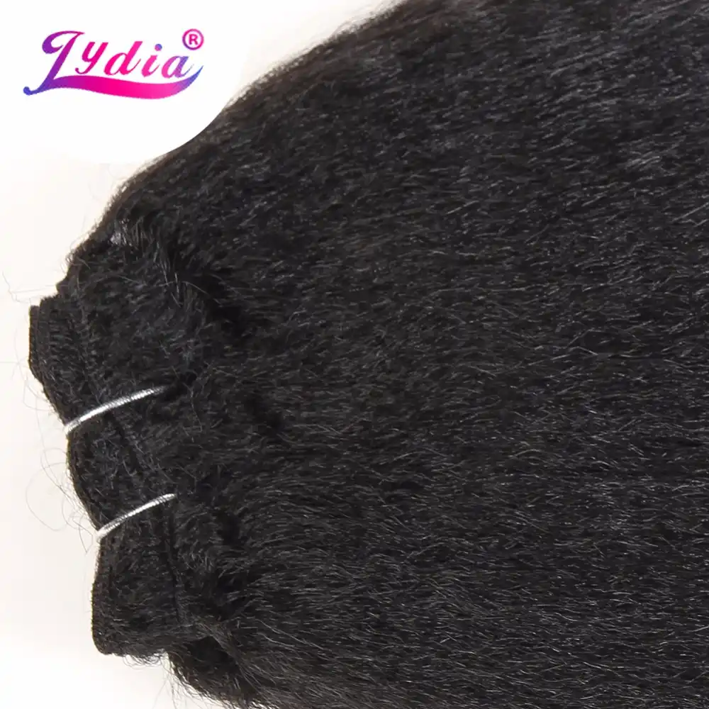 Lydia 1pcs Pack Kinky Straight Hair Weaving 12 24 Inch Pure Color