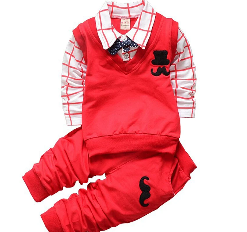 Для малышей, для мальчиков, bibicola весна-осень комплект одежды Новорожденные джентельменский хлопчатобумажный комплект из пальто+ Штаны 2 шт., спортивный костюм для малышей мальчиков Комплект для малышей