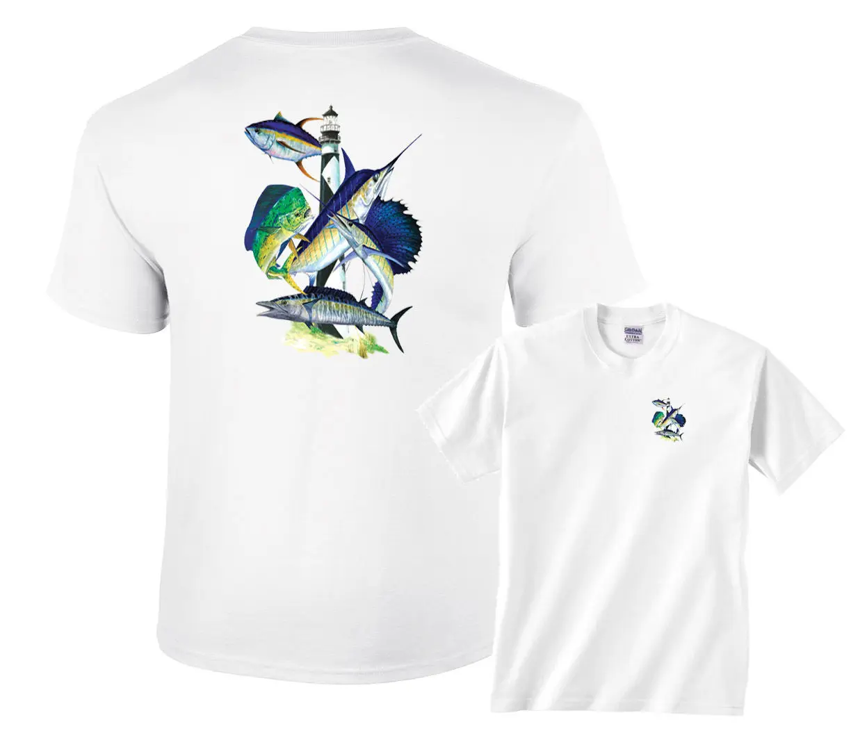 Плащ Lookout Offshore Slam mahi tuna walleye Рыбалка футболка Распродажа мультфильм Мужская