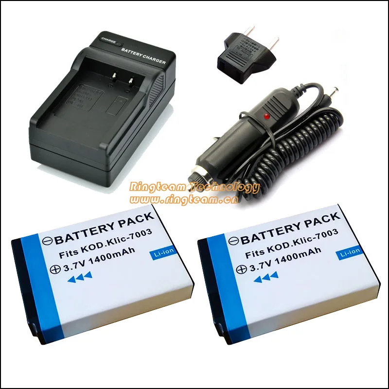 4 In 1 K7003 KLIC 7003 Battery 2x & Travel Charger 1x & Car Adapter 1x
