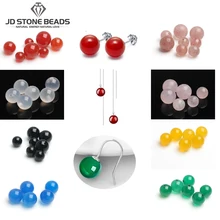 Бусины из натурального агата полуоткрытые Цвет окрашенная агатовыми бусами серьги белый бирюзовый Размеры 6/8/10 мм аксессуар для изготовления ювелирных изделий