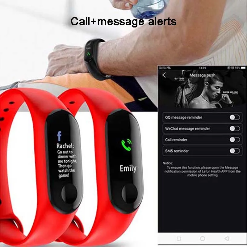 Спортивный смарт-браслет M3 фитнес-браслет измеритель артериального давления 3 сенсорный экран oled-сообщение частота сердечных сокращений Смарт-часы для Xiaomi