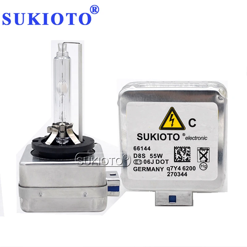 SUKIOTO Car Headlight 55W Xenon D8S HID Bulb 4300K 8000K 5000K 6000K D8S HID Replacement Bulb For 12V 55W Xenon HID Ballast Kit  (1)