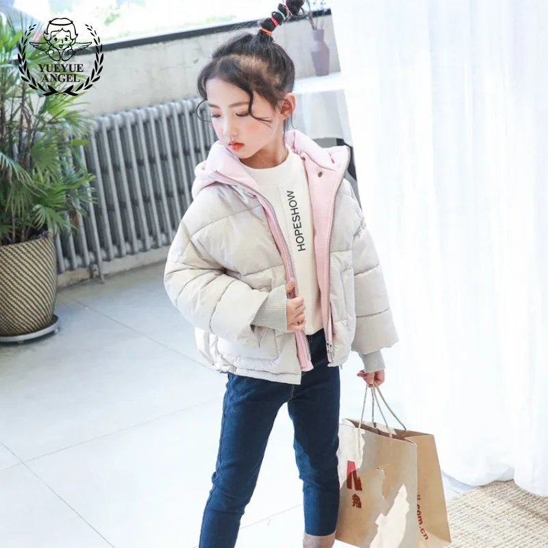 

High Quality Winter New Fake Two Piece Hip Hop Loose Padded Coat Hoody Parkas Jacket Baby Warm Streetwear Outwear Coat Kid Parka