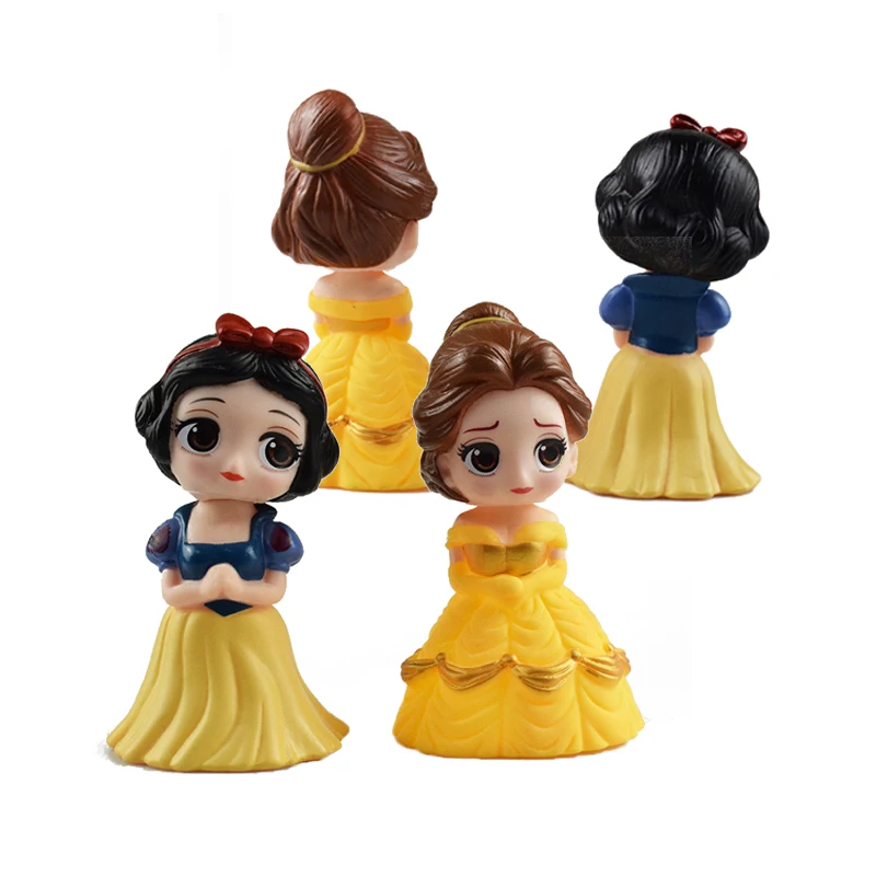 

NEW Toys Q Posket Elsa Anna Princess Rapunzel Belle Snow Princess Action Figures Silicona Model Collection For Girl Gift