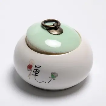 

White Porcelain Tea Cans Caddy Ceramic Tea Set Canister Spice Jar Storage Bottle for Puer/Pu'erh/white/black/green/Oolong tea