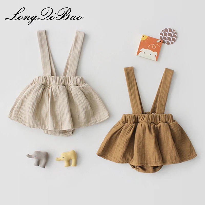 

High quality 2019 spring and autumn versatile sling cotton dress female baby cute simple ladies go out