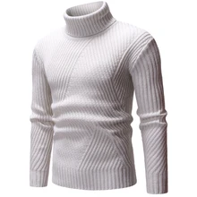 Мужской свитер осенний зимний модный свитер с высоким воротом Повседневный пуловер вязаная одежда