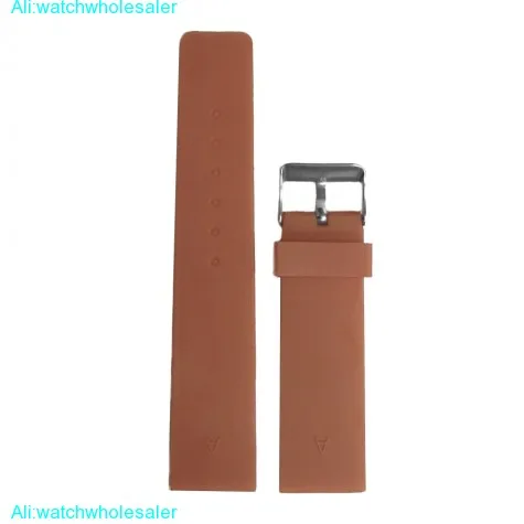 22mm Trendy Brown Silicone Jelly Rubber Ladies Men Watch Band Straps WB1071R22JB