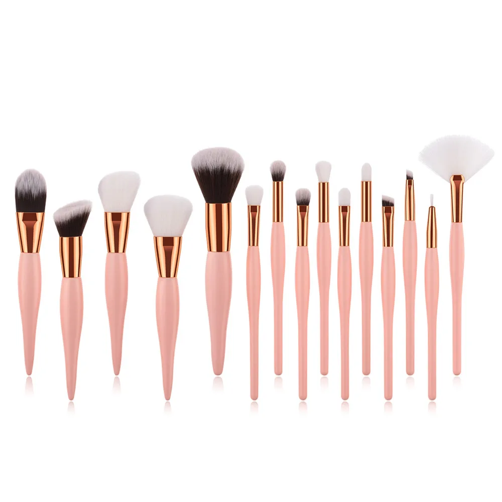 Pincéis de Maquiagem Pincel de Base de Maquiagem Vander Pcs Profissional Definida Cosméticos Blending Foundation pó Rosa Make up Brush 8 - 12 15 8 Aplicador de sombra