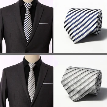 

Men Tie Business 8 CM Striped Necktie Men's Wedding Parties Dress Jacquard Ties Cravats Accessories gravatas para homens