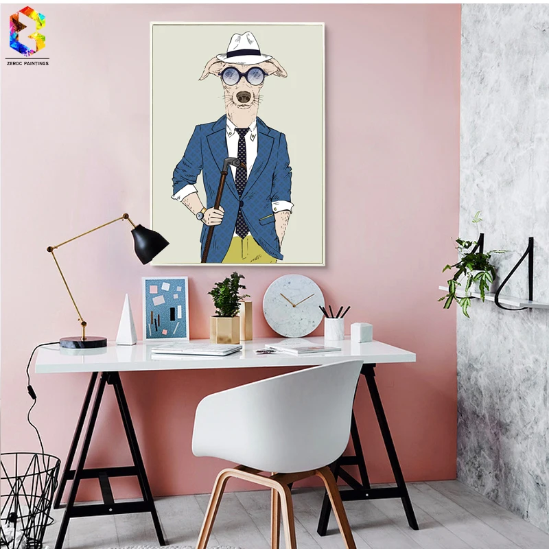 

Cotton Dog Canvas Art Print Poster Painting , Wall Pictures For Home Decoration, Childrens Room Decor