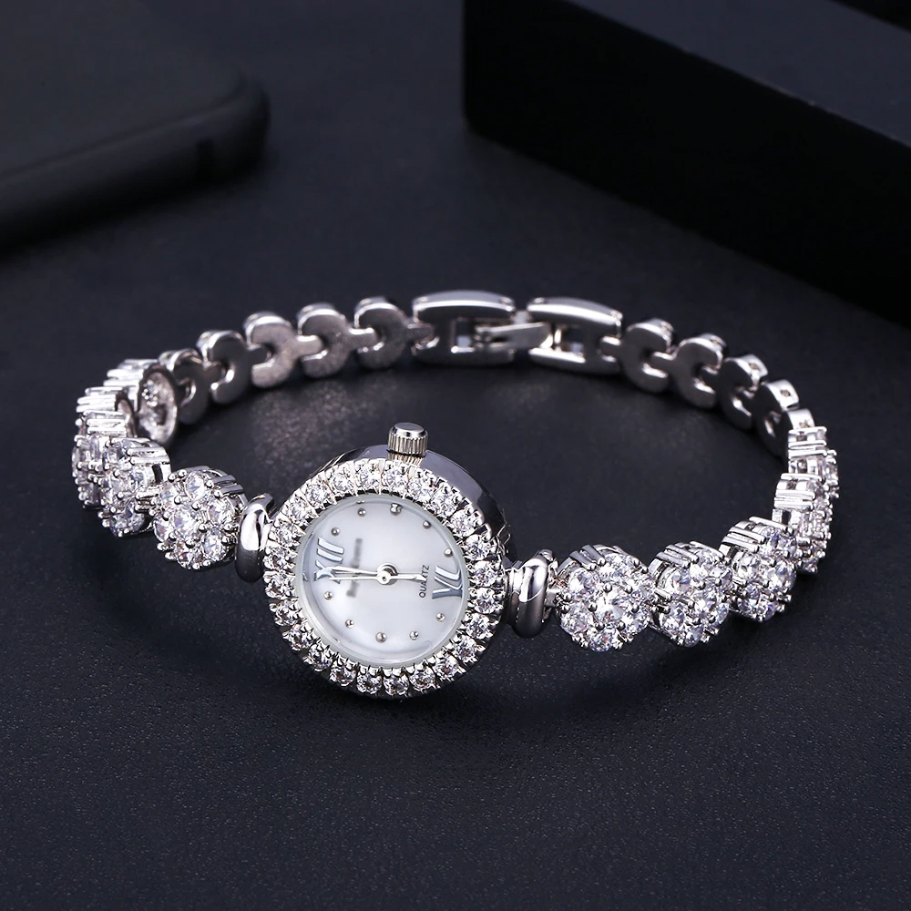 Jankelly качество AAA циркон элементы листьев австрийский браслет часы с кристаллами для Свадебная вечеринка модные украшения Сделано с