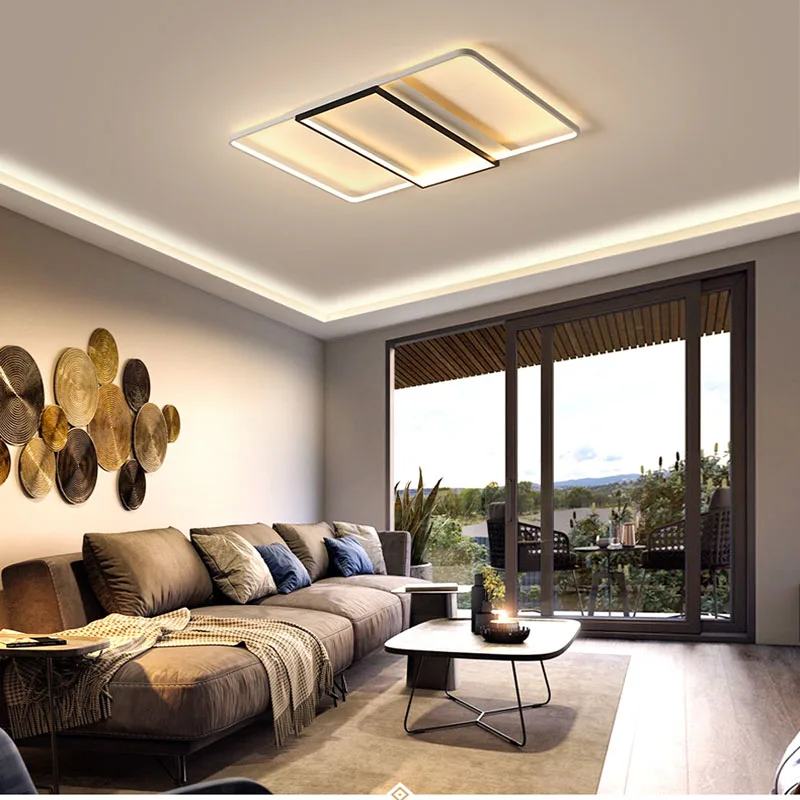 

YANGHANG New Black or White Aluminum Modern Led Chandelier For Living Room Bedroom Study Room AC85-265V Ceiling Chandelier