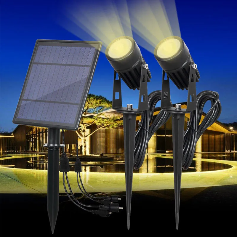 

Outdoor Waterproof Solar Panel LED spotlight Landscape Lawn Lighting Garden Patio Street Light Solar Flickering LED Lamp