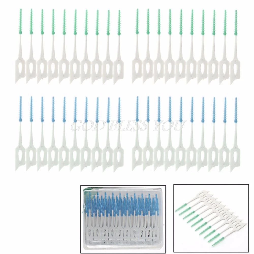 40 шт мягкие чистые между межзубные щетки для ухода за зубами инструмент