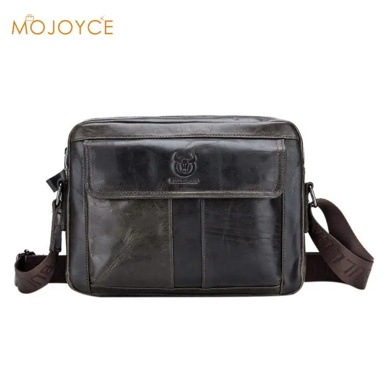 BULLCAPTAIN جلد أصلي للرجال حقيبة يد عارضة الأعمال الذكور جلد البقر Crossbody أكياس كبيرة قدرة السفر حقيبة ساعي