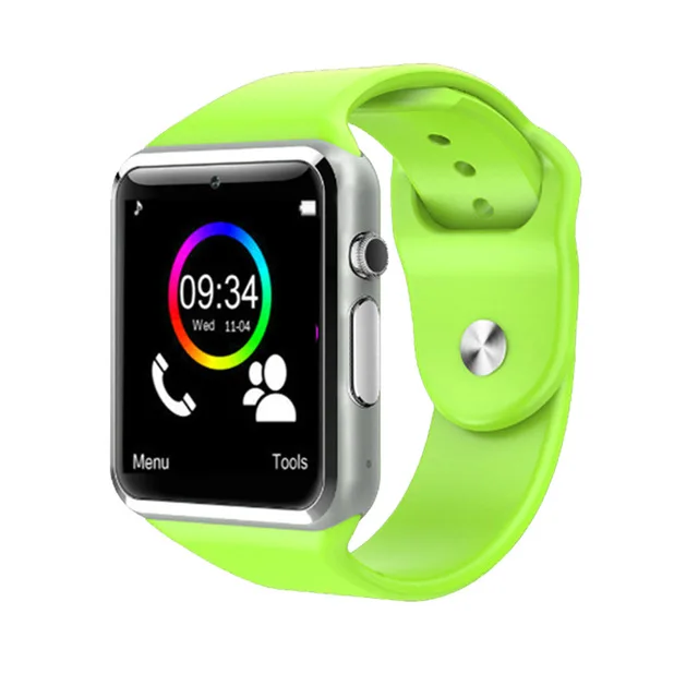Наручные часы Tinymons, Bluetooth, умные часы, шагомер, с sim-картой TF, камерой, умные часы для звонков, для IOS, Android, телефонов A1 - Цвет: Green