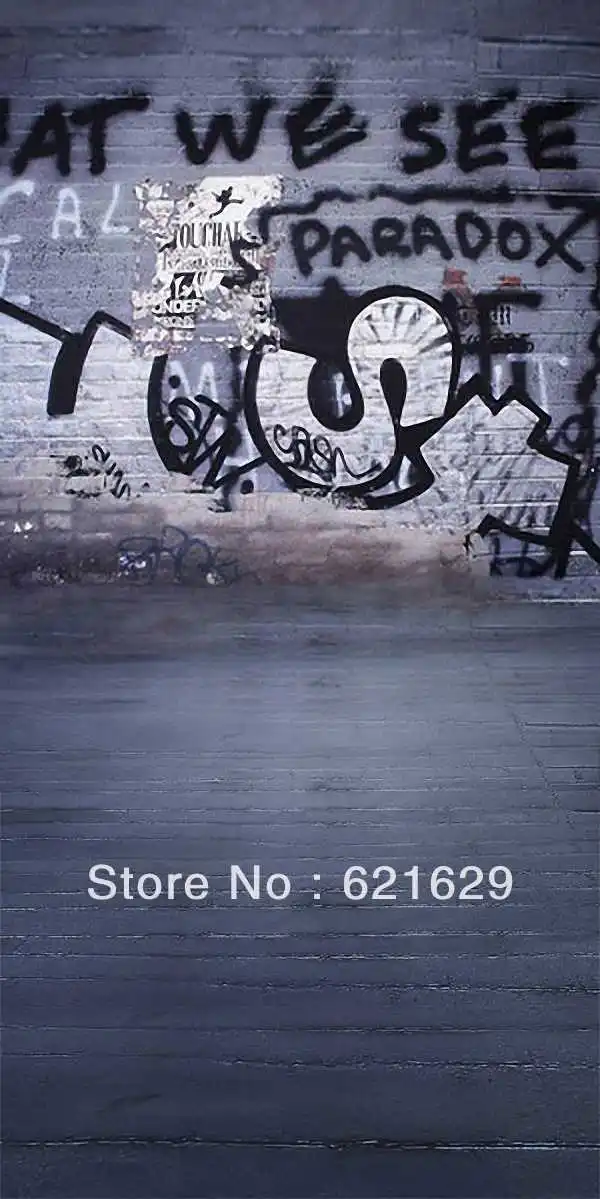 

Graffiti brick wall 10'x20' CP Computer-painted Scenic Photography Background Photo Studio Backdrop HY-C-2600