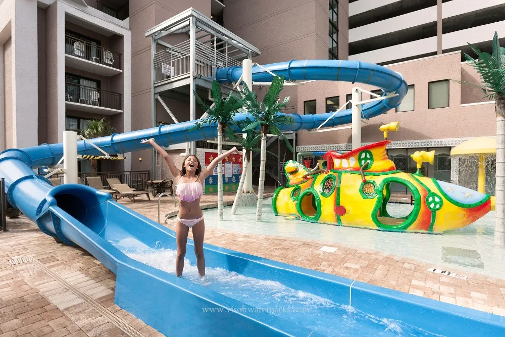 Resort hotel fiberglass swimming pool slide VISON WATERPARKS (1)