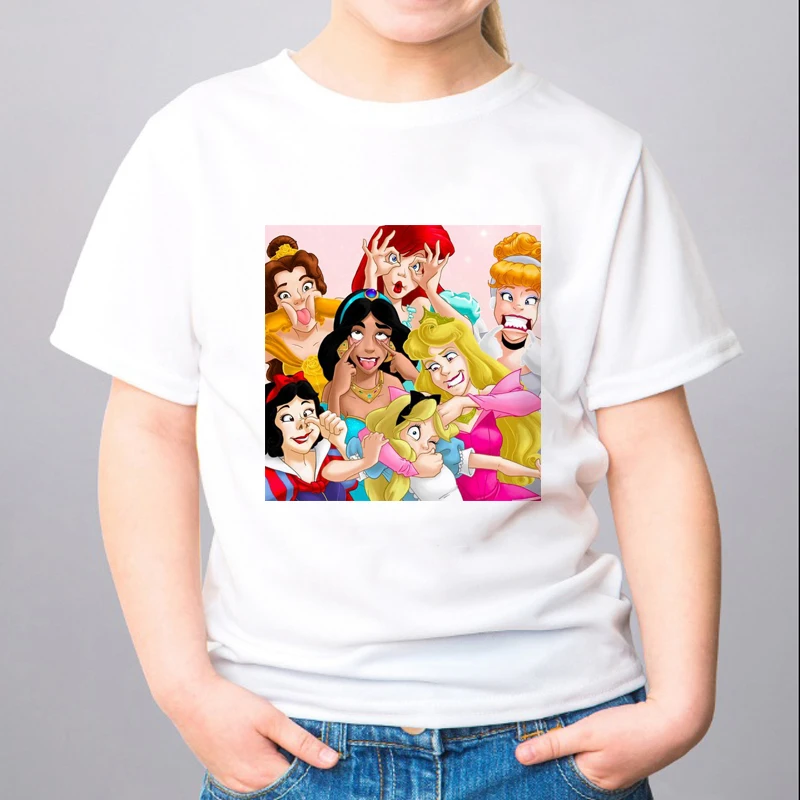 Женская футболка с графическим принтом, Женская забавная модная футболка принцессы Harajuku, корейские топы, Kawaii, уличная одежда, Camiseta Mujer, большие размеры - Цвет: 11-WH