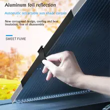  Car Window Sunshade Retractable Foldable Windshield Sunshade Cover Shield Curtain Auto Sun Shade Block Anti-UV Car Window Shade 