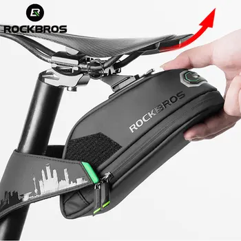 

ROCKBROS Bike Saddle Bag Bicycle Bag Cycling Shockproof Black Rainproof Seat Tail Rear Seatpost Panniers MTB Bike Accessories