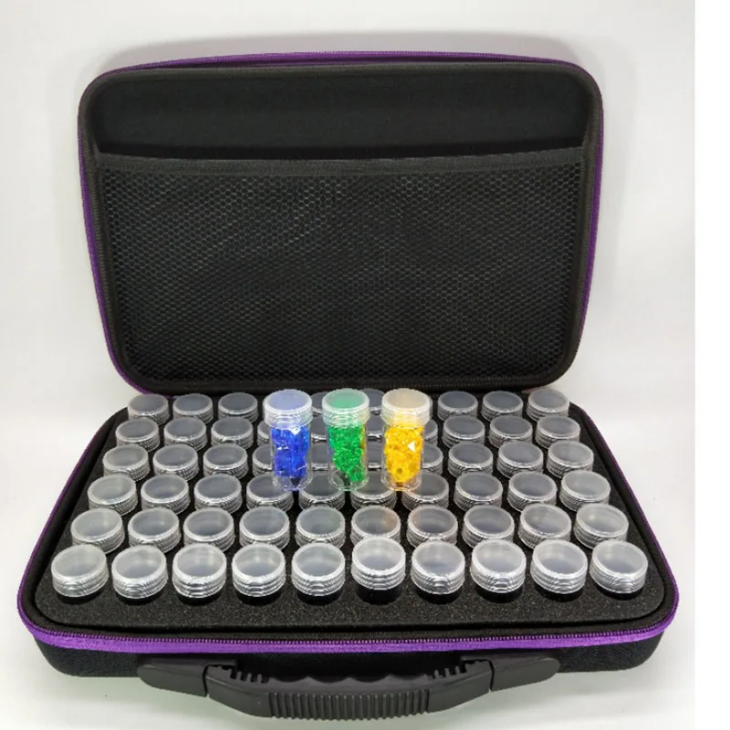 

new60 Slots Diamond Embroidery Box Diamond Painting Accessory Case Clear plastic Beads Display Storage Boxes Cross Stitch Tools