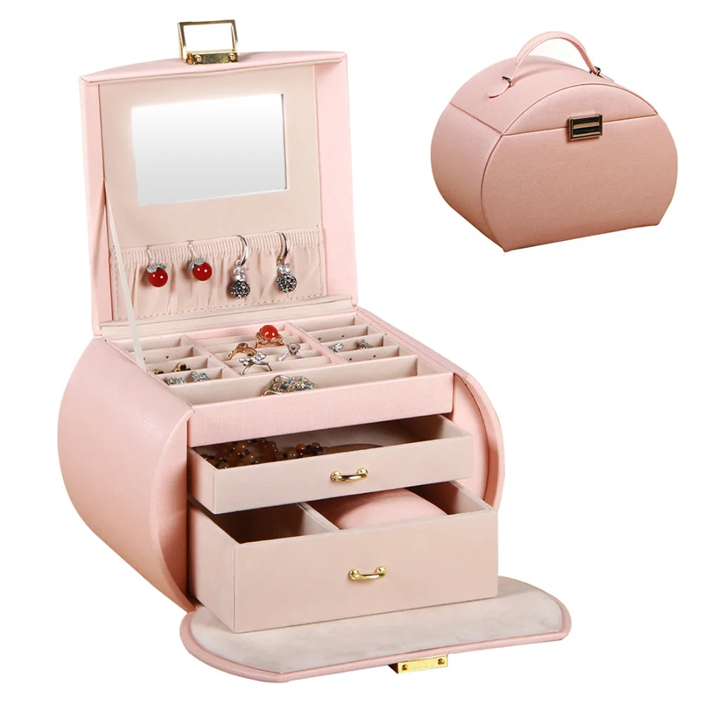 APS Leather Jewelry Box Travel Jewelry Storage Case Organizer,Earring