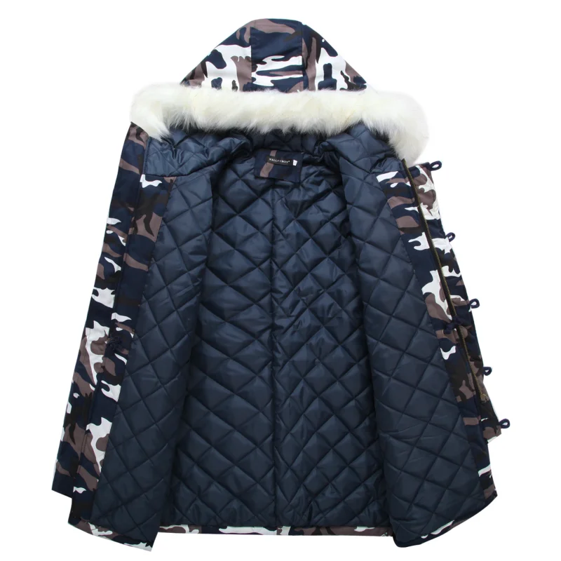  Fashion Camouflage Parkas Mens Military Medium-long Winter Coat Thickening Cotton-padded Winter Jac