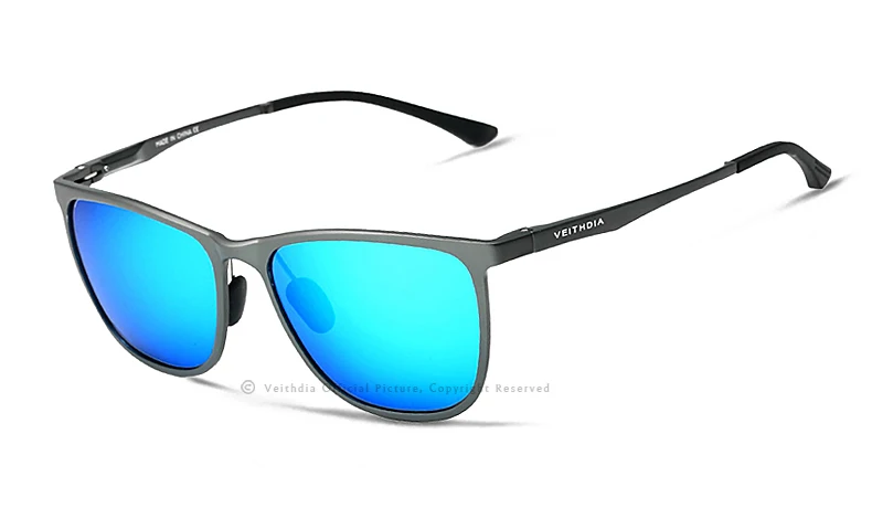VEITHDIA, Ретро стиль, алюминий, магний, Брендовые мужские солнцезащитные очки, поляризационные линзы, винтажные очки, аксессуары, солнцезащитные очки для мужчин, 6623 - Цвет линз: Синий