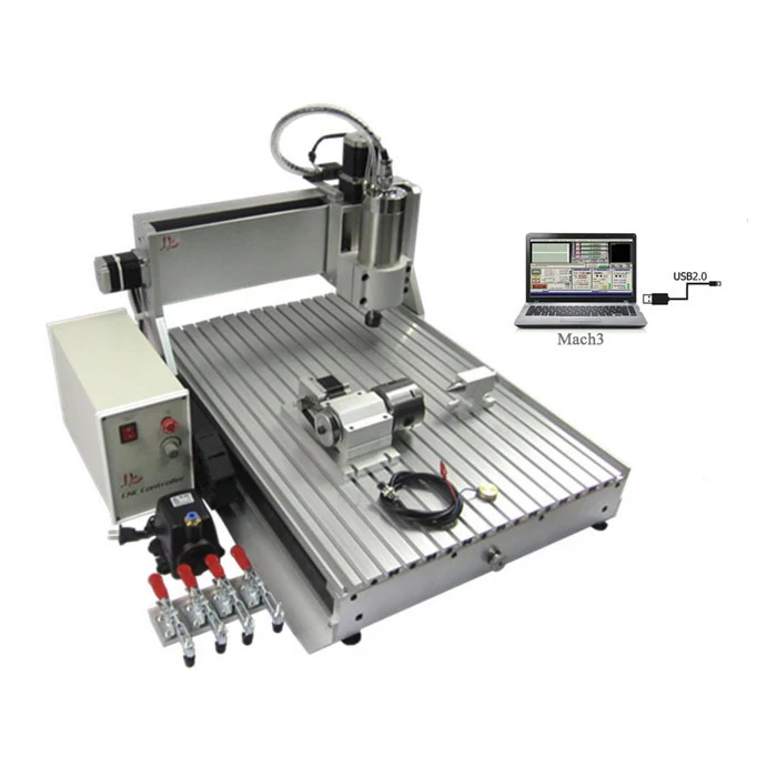 CNC Router Engraving Drilling and Milling Machine 6040Z VFD1.5KW 4axis
