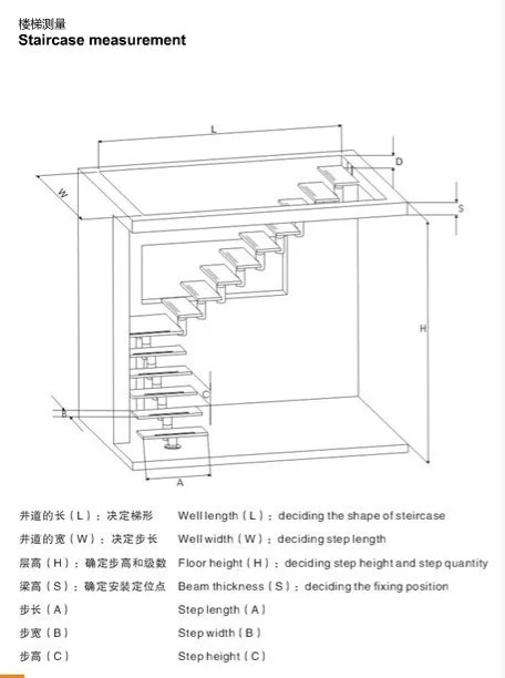 modern steel stringer white wood stair tread for home interior design