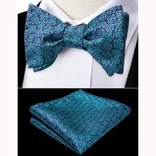 Dibangu Фирменная Новинка шелковые мужские Self галстук-бабочка роскошный простой галстук бабочка синий цветочный Бизнес Свадебные LH-070