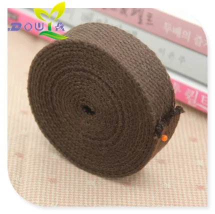 Хлопковый ремень 20 мм хлопковый тканый для шитья парусиновая лента для рукоделия хлопковая саржевая лента для лямок рюкзак лямки 20 мм - Цвет: Brown