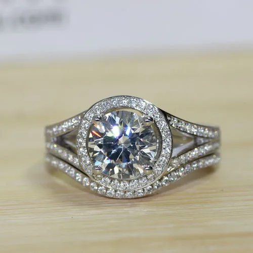 Luxury Quality 2 Carat Nscd Man Made Diamond Wedding Ring Set For Luxury Quality 2 Carat Nscd Man Made Diamond Wedding Ring Set For Women Bridal Engagement Free Shipping In Rings From Jewelry Accessories On